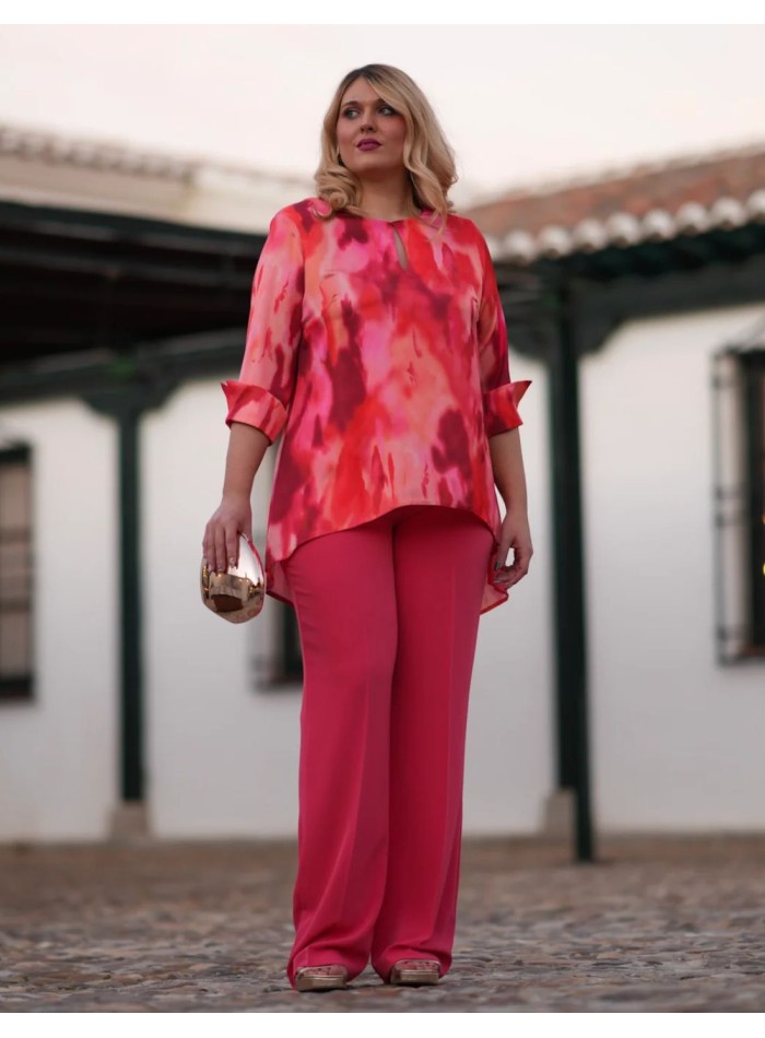 Conjunto dos piezas en tonos rosas