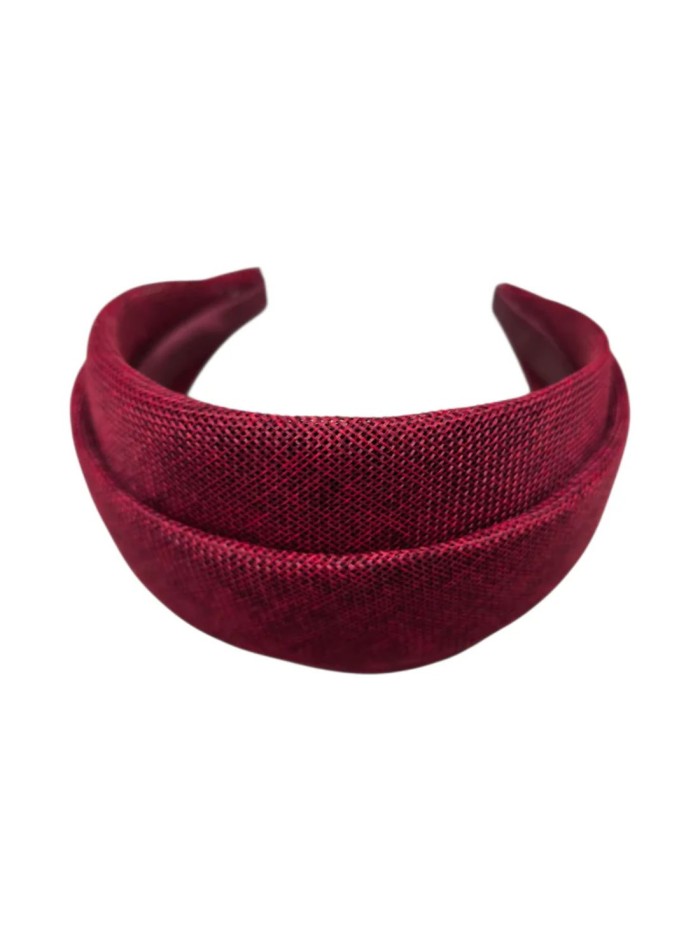 Maroon headband in sack-like fabric for guests