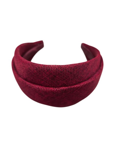 Maroon headband in sack-like fabric for guests