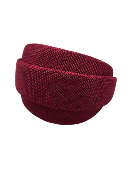 Maroon headband in sack-like fabric for guests