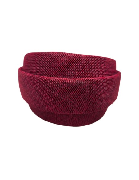Maroon headband in sack-like fabric for guests