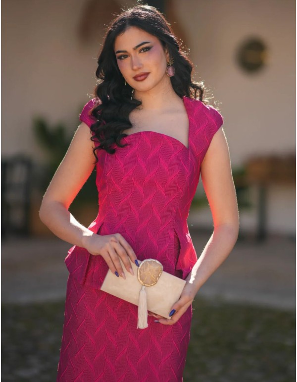 Fuchsia two piece fuchsia set with structured top and... 2