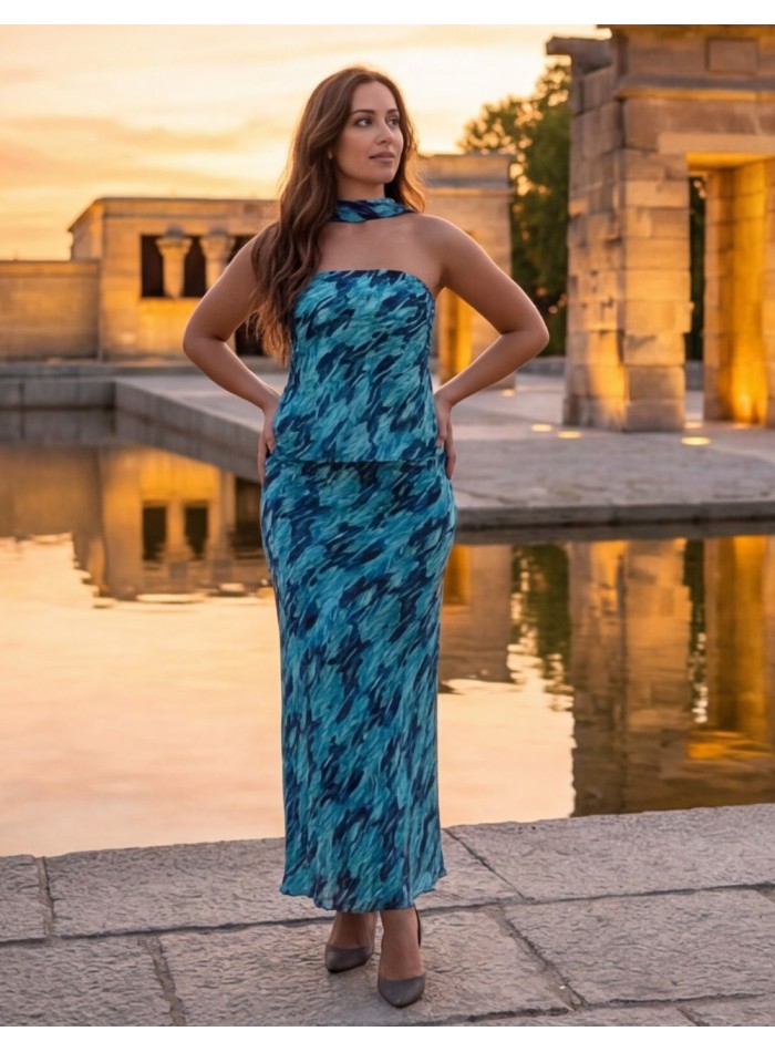 Conjunto para invitada en color azul