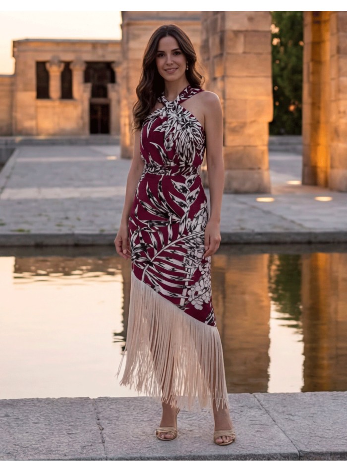 vestido de flecos para invitada