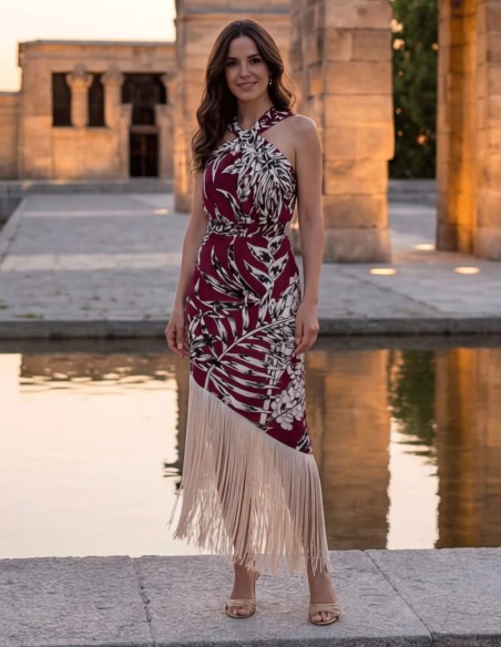 vestido de flecos para invitada