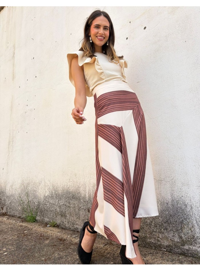 Printed midi skirt with vaporous fabric