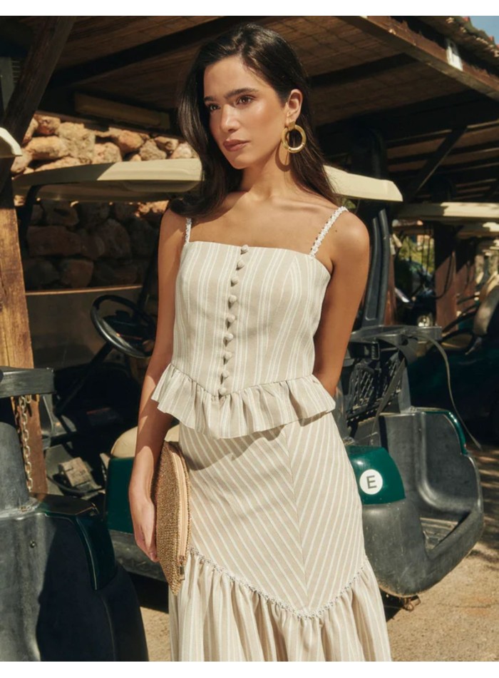 Haut de corsage ajusté avec effet corset et...