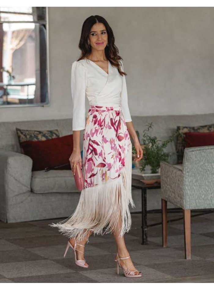 Haut beige réglable avec laçage et drapé sur le...