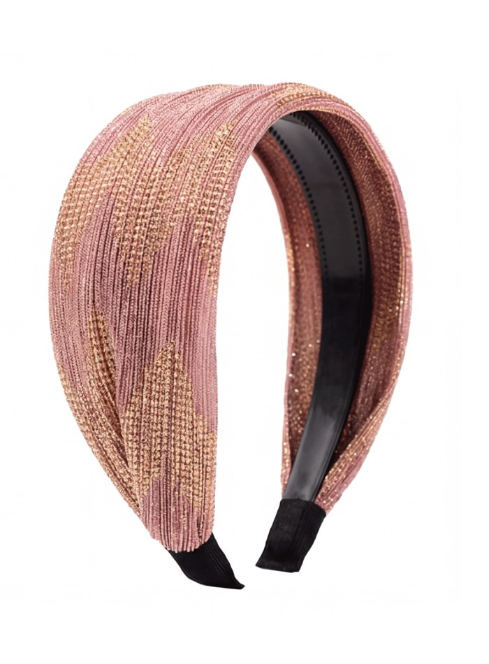Bicolor gold and pink zigzag headband
