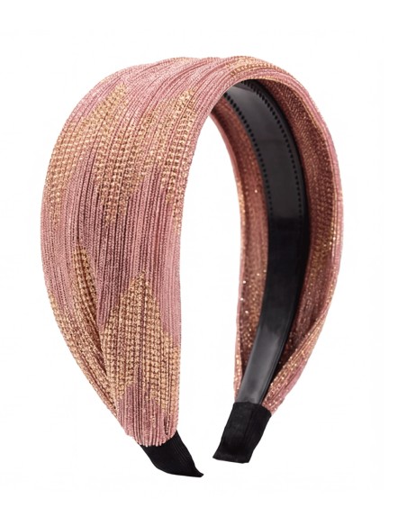 Bandeau bicolore en zigzag or et rose