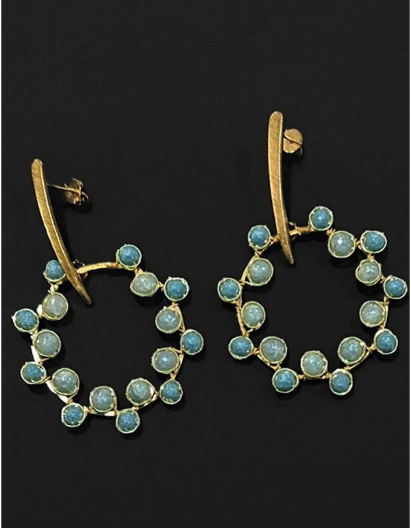 Boucles d'oreilles plaquées or avec pierres...