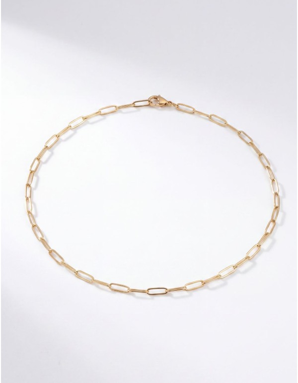 Fine necklace in gold plated steel with links