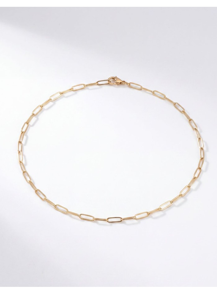 Fine necklace in gold plated steel with links