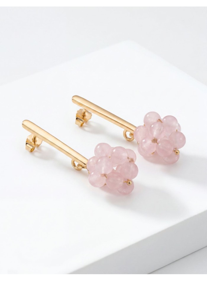 Long earrings in gold plated stainless steel...