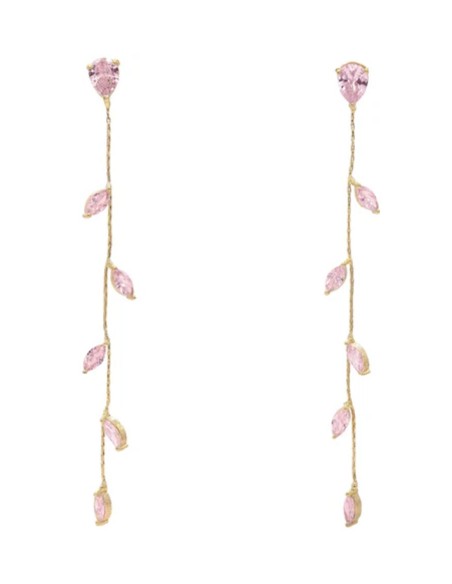 Pendientes largos con hojas ovaladas - INVITADA PERFECTA