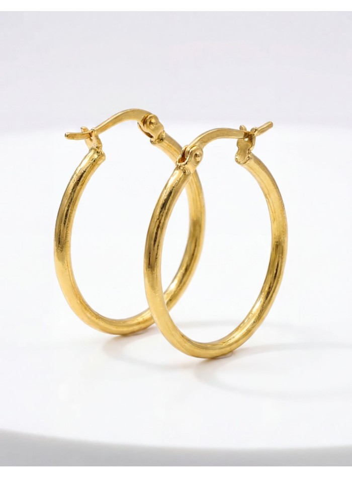 Elegant golden hoop earrings
