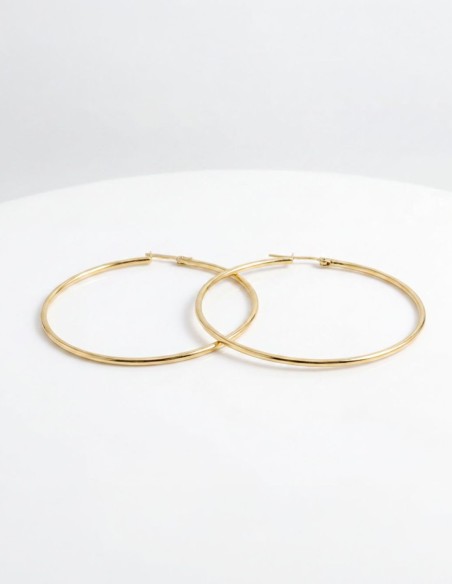 Medium gold hoop earrings
