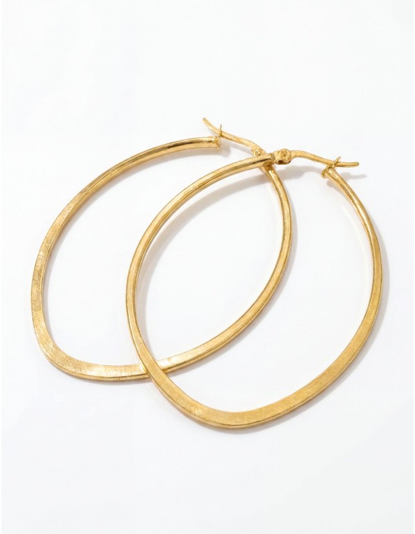 Boucles d'oreilles ovales plaquées or