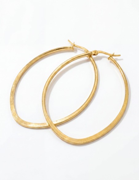 Boucles d'oreilles ovales plaquées or