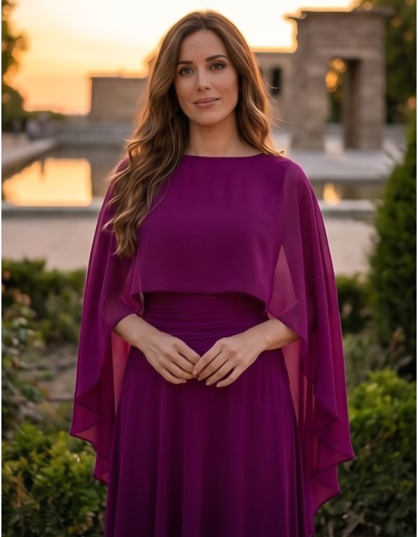 Bougainvillea chiffon cape for guests