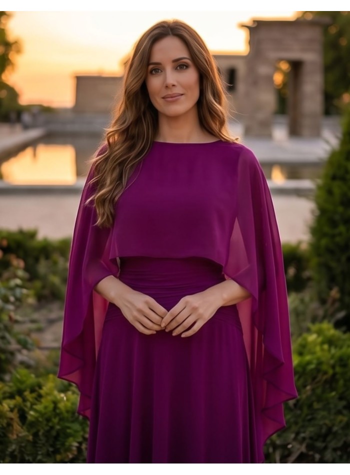 Cape d'invité en mousseline de soie Bougainvillea