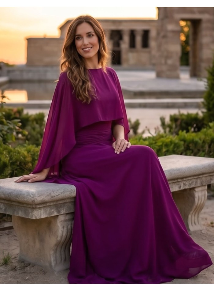 Capa de gasa buganvilla para invitada