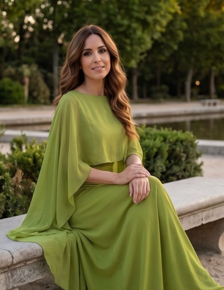 Capa de gasa verde oliva para invitada