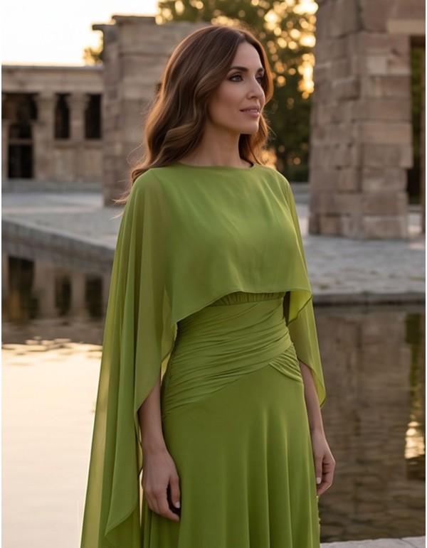 Capa de gasa verde oliva para invitada