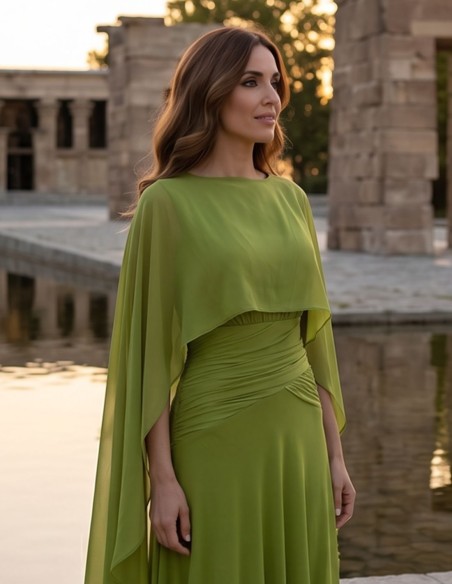 Capa de gasa verde oliva para invitada