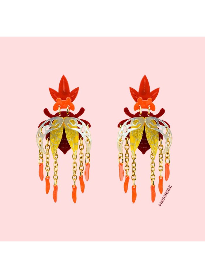 Pendientes con diseño de escarabajo en varios...