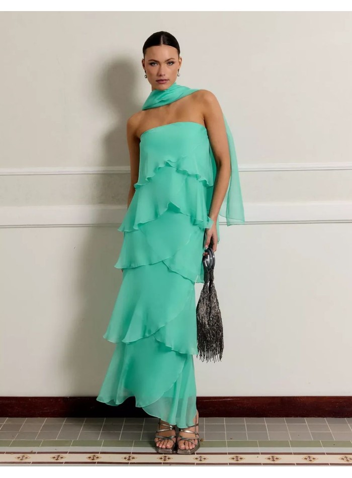 copy of Long strapless neckline and chiffon...