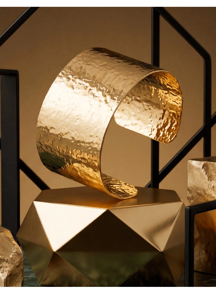 Brazalete ancho en oro amarillo para invitada