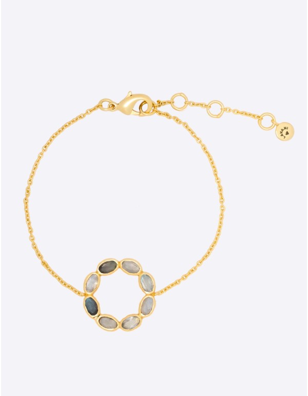 Golden bracelet with circle with stones 2