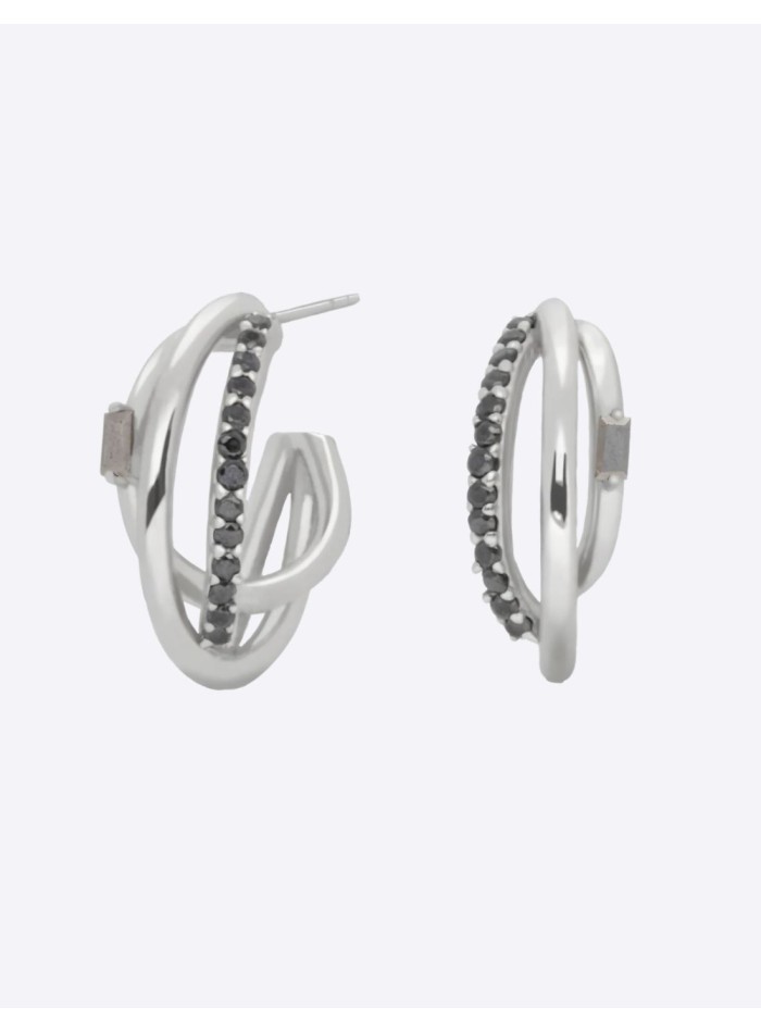 Boucles d'oreilles triples en argent sterling...