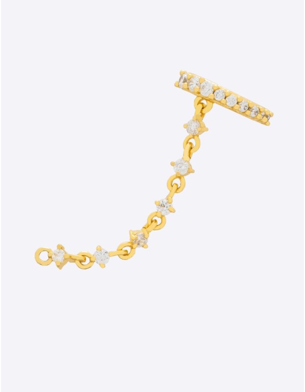 Manchette d'oreille avec chaîne et zircon pour boucles... 2
