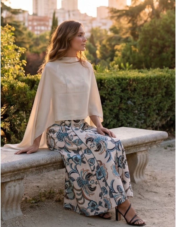 Ivory chiffon guest cape