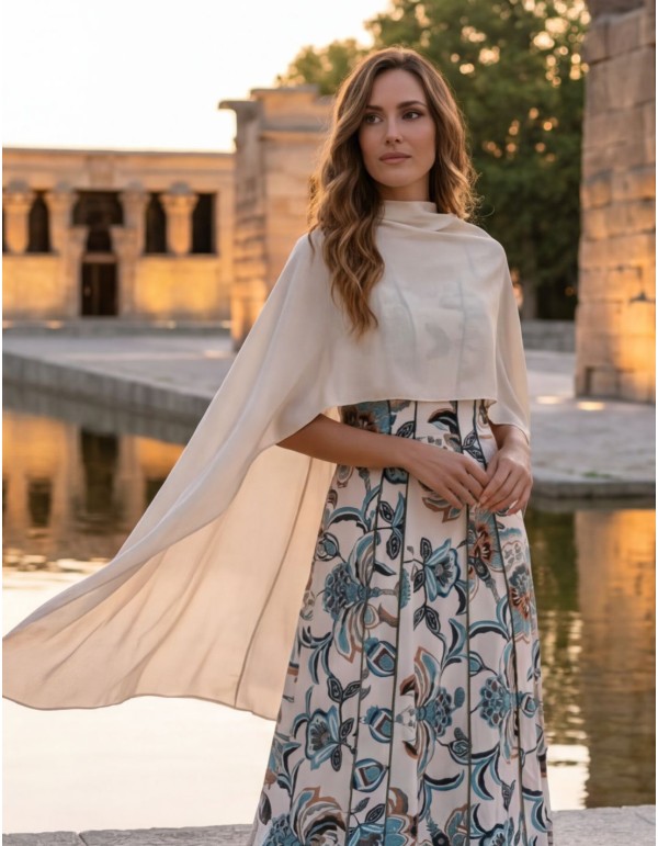 Ivory chiffon guest cape 2