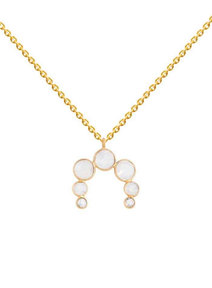 Collier demi-lune avec pierres arrondies