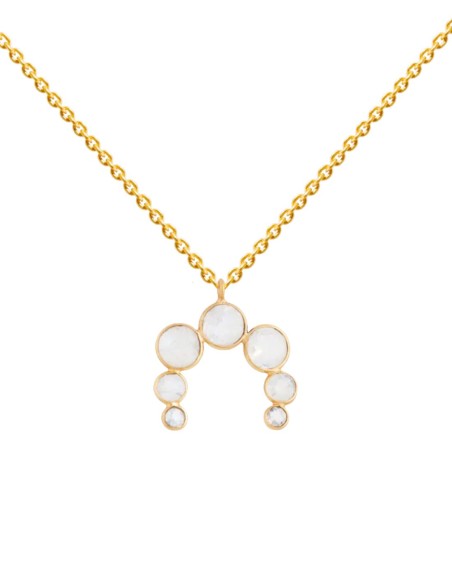 Collier demi-lune avec pierres arrondies