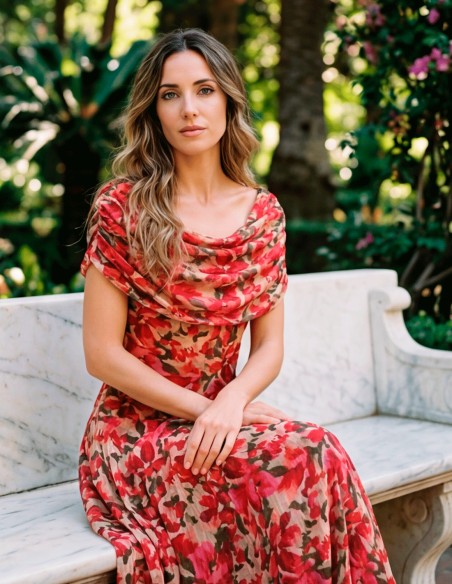 Vestido midi perfecto para invitadas que buscan un vestido económico, cómodo y muy versátil