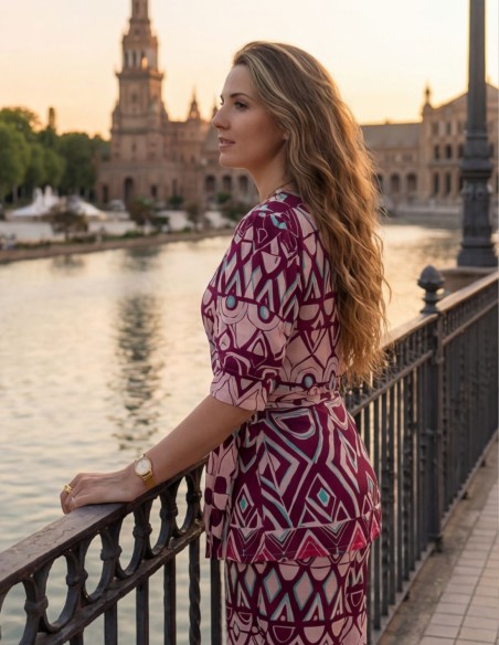 Ensemble veste et pantalon imprimés