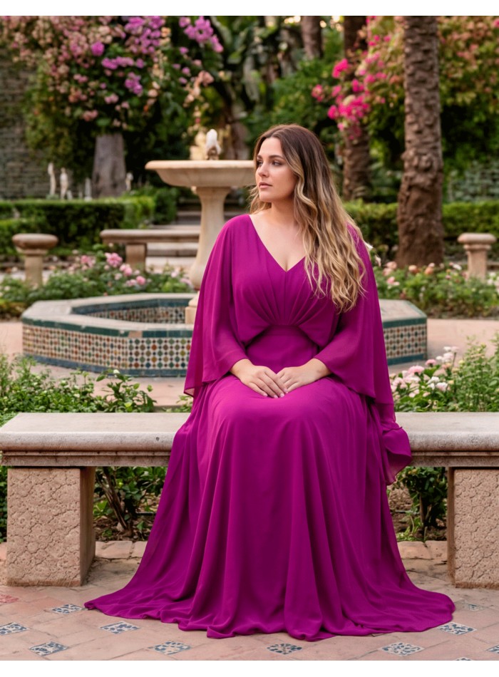 Vestido largo buganvilla de talla grande con...