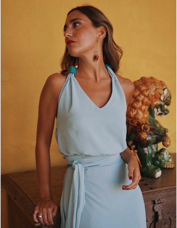 Guest ensemble with open back top and midi skirt 2