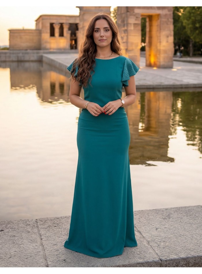 Robe d'invité longue avec manches courtes...