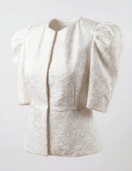 Veste en bambou brodé blanc