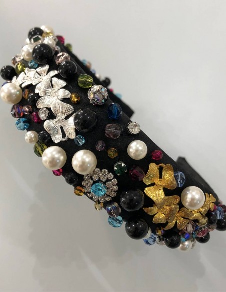 Headband with multicoloured bead finish Airun Tocados - 2