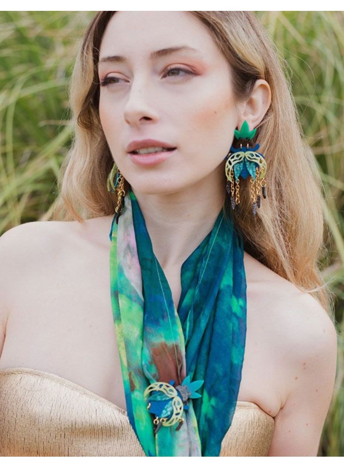 Boucles d'oreilles de fête en forme de scarabée...