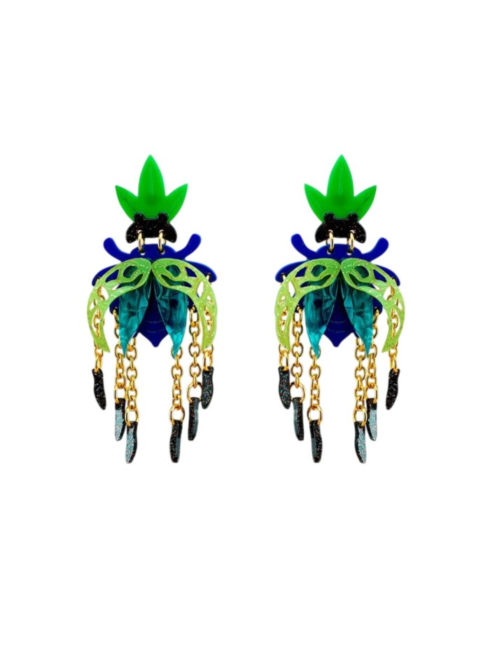 Boucles d'oreilles de fête en forme de scarabée...