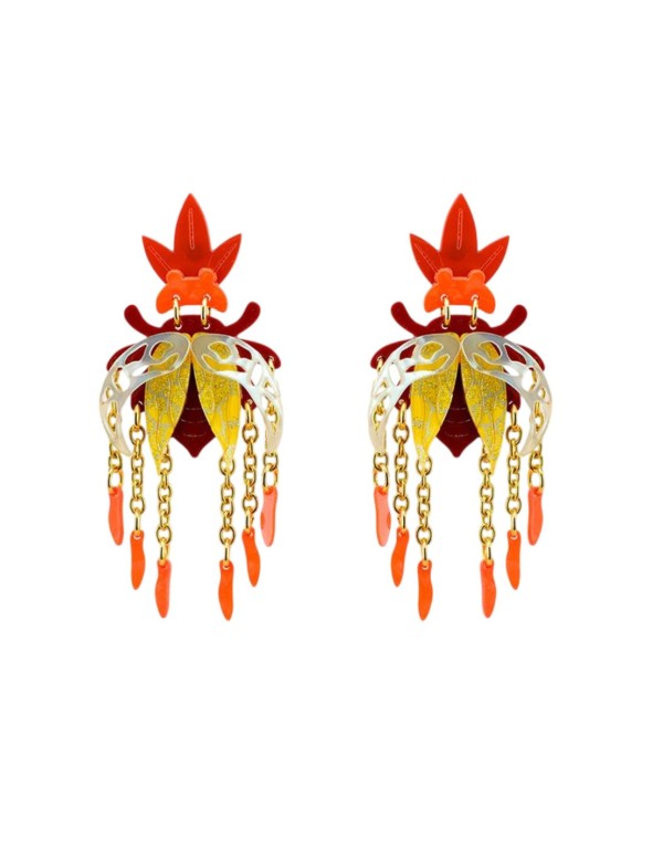 Boucles d'oreilles avec motif de scarabée en plusieurs...