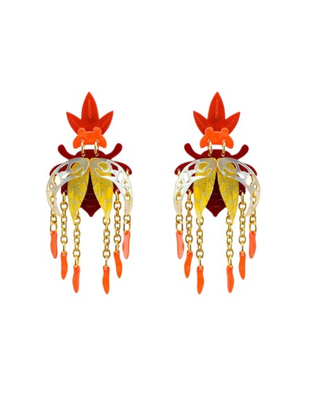 Pendientes con diseño de escarabajo en varios colores